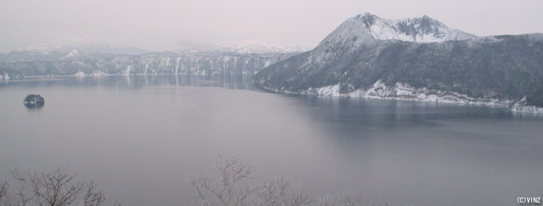 雪景色　北海道　道東 摩周湖